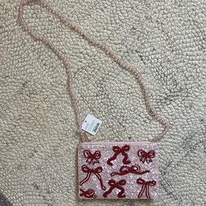 Crewcuts Pink Beaded Bow Crossbody Bag
